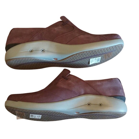 Clarks Un Loop 2 Walk Aubergine Leather Shoes Slip On 11 W - Picture 4 of 6